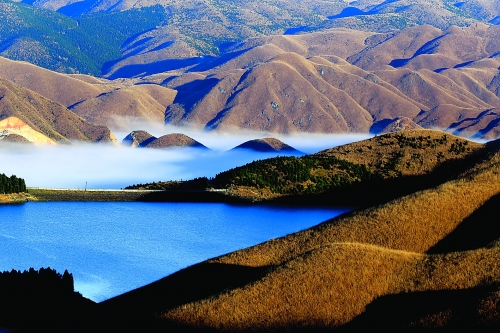 12月7日,在全州天湖景区拍摄的云海奇观.